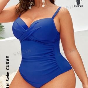 NWOT SHEIN Swimsuit Royal Blue 2XL (16)